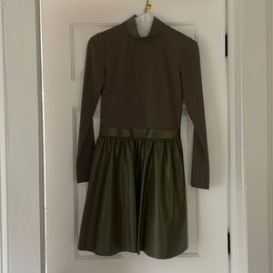 Alice + Olivia Vegan Leather Mock Neck Dress Size 2